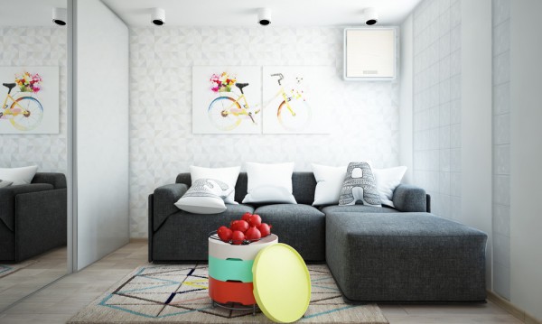 213730baoxaydung image004 Cùng nhìn qua mẫu thiết kế căn hộ xinh xắn có một phòng ngủ cho gia đình trẻ