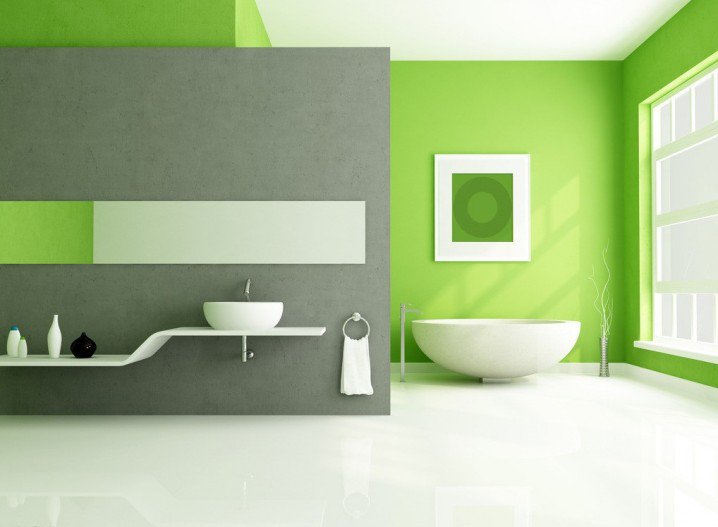104731baoxaydung image006 Thiết kế làm mới nội thất phòng tắm bằng gam màu xanh mát