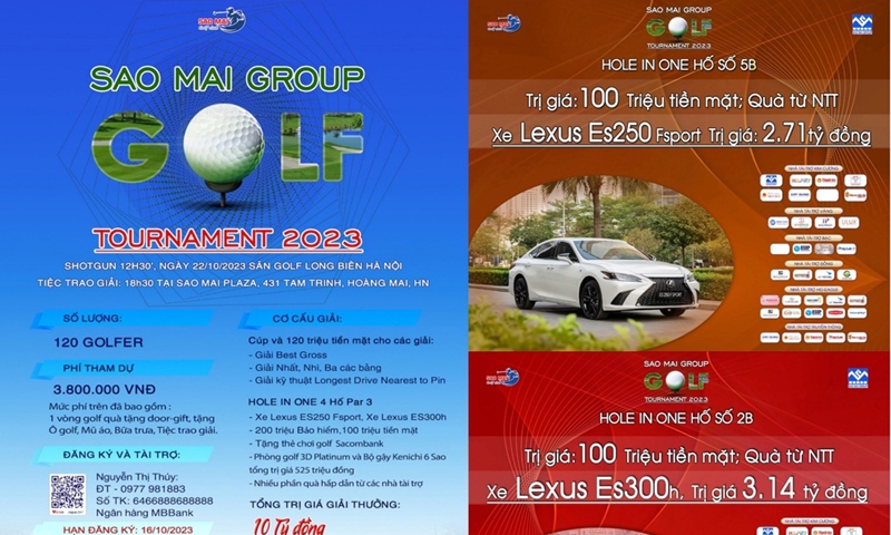 Sắp khởi tranh Giải golf Tournament 2023 tại Hà Nội