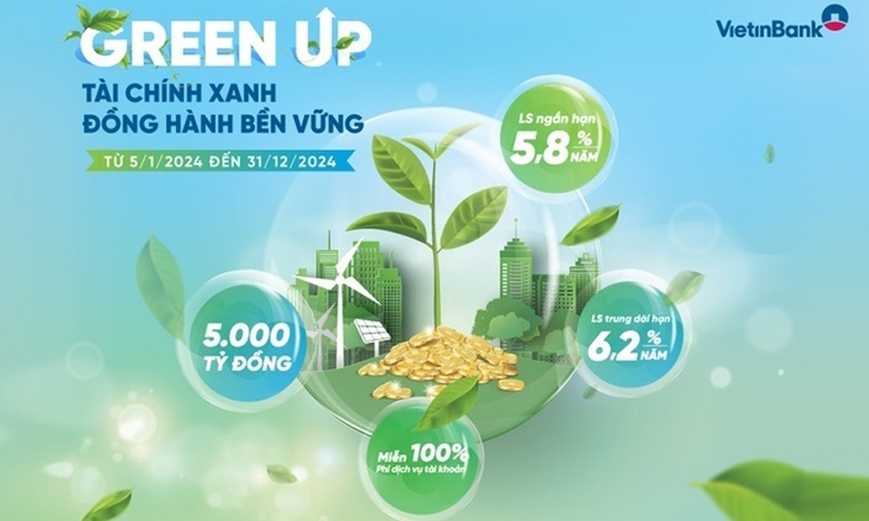 VietinBank ra mắt Gói tài chính xanh GREEN UP thúc đẩy doanh nghiệp phát triển bền vững