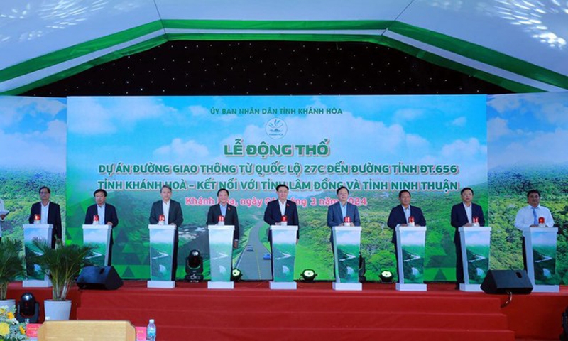 Chủ tịch Quốc hội Vương Đình Huệ dự động thổ dự án đường liên vùng Khánh Hòa - Lâm Đồng - Ninh Thuận